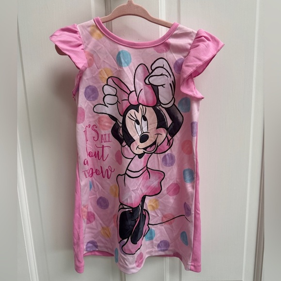 NWOT Disney 2T Minnie Mouse Pink It’s All About the Bow Short Sleeve Nightgown - Picture 1 of 6